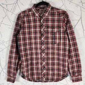 Levi's Red Plaid 100% Cotton Button Front Shirt
